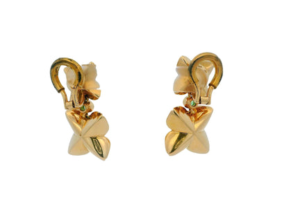18k Pink Sapphire and Peridot Floral Earrings by Georg Hornemann