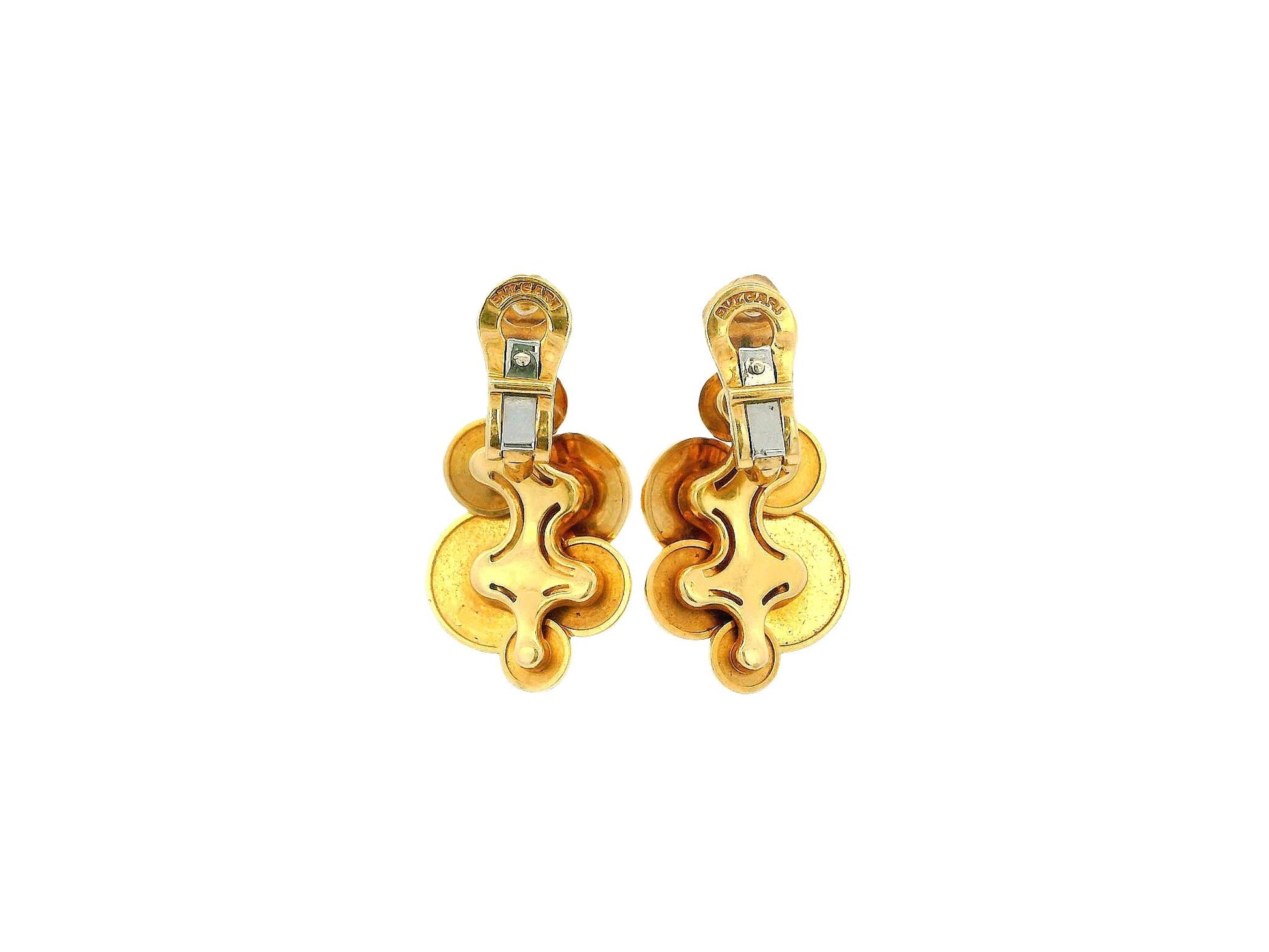 BVLGARI  7 Discs 18K Yellow Gold Cyclady Earrings