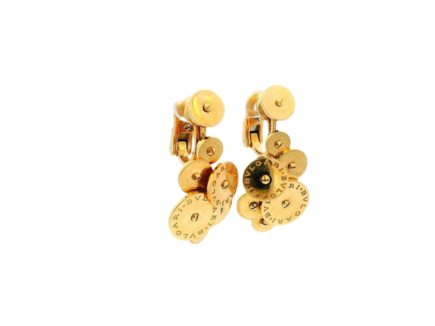 BVLGARI  7 Discs 18K Yellow Gold Cyclady Earrings