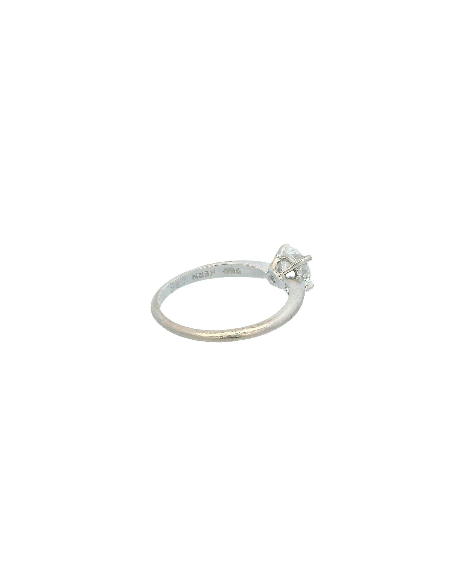 18K White Gold Diamond Solitaire 0.75 Ct Ring by René Kern