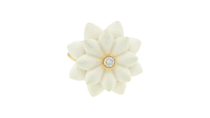 G. Hormann's 18K Rose Gold Rind with Ceramic-Floral Design & Diamond