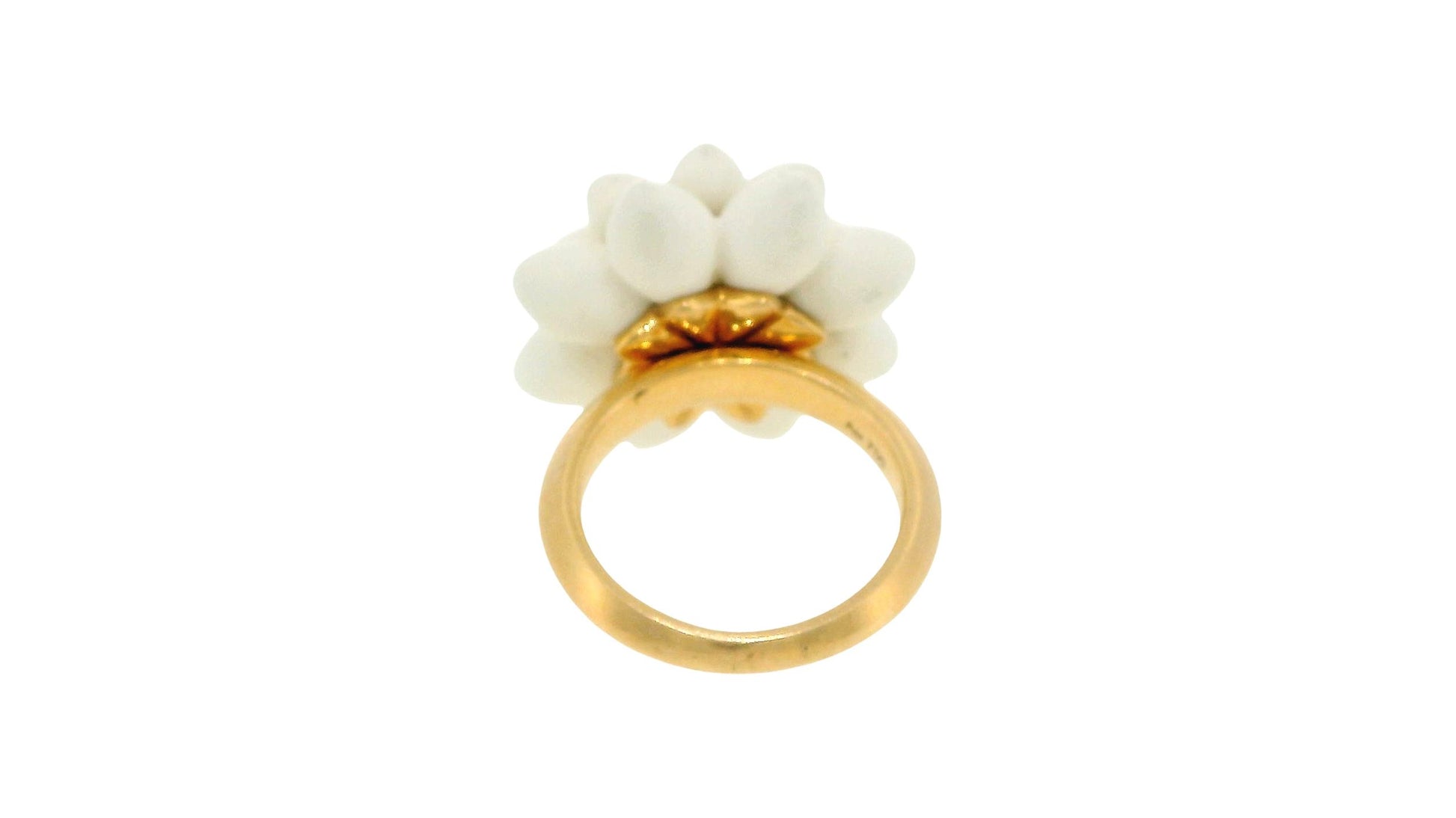 G. Hormann's 18K Rose Gold Rind with Ceramic-Floral Design & Diamond