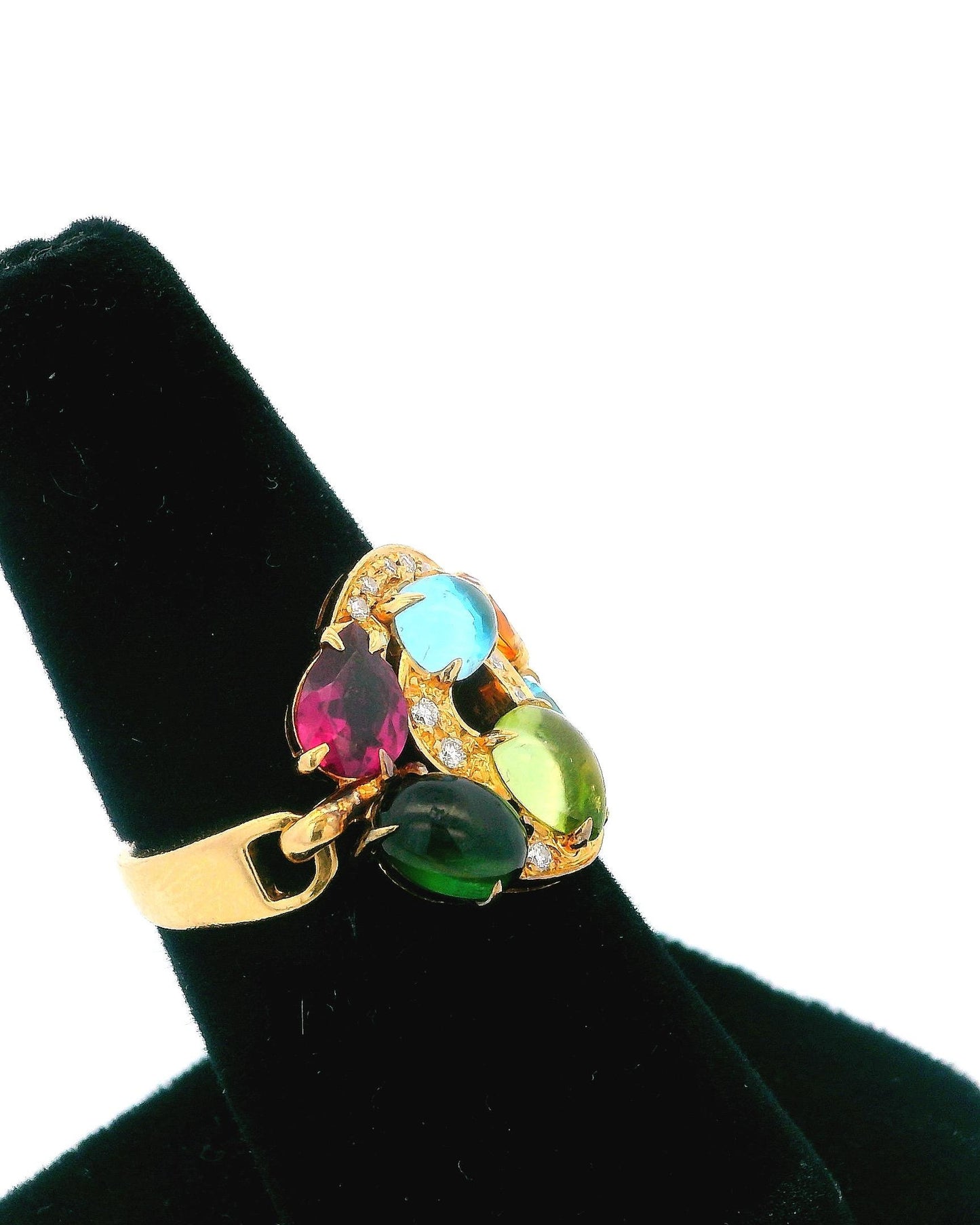 Bvlgari 18k Yellow Gold Multicolor Stones & Diamonds