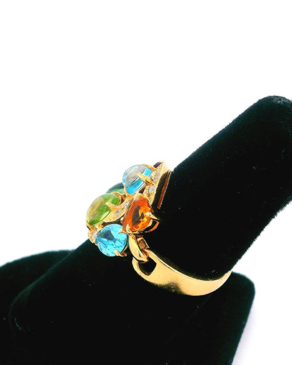 Bvlgari 18k Yellow Gold Multicolor Stones & Diamonds
