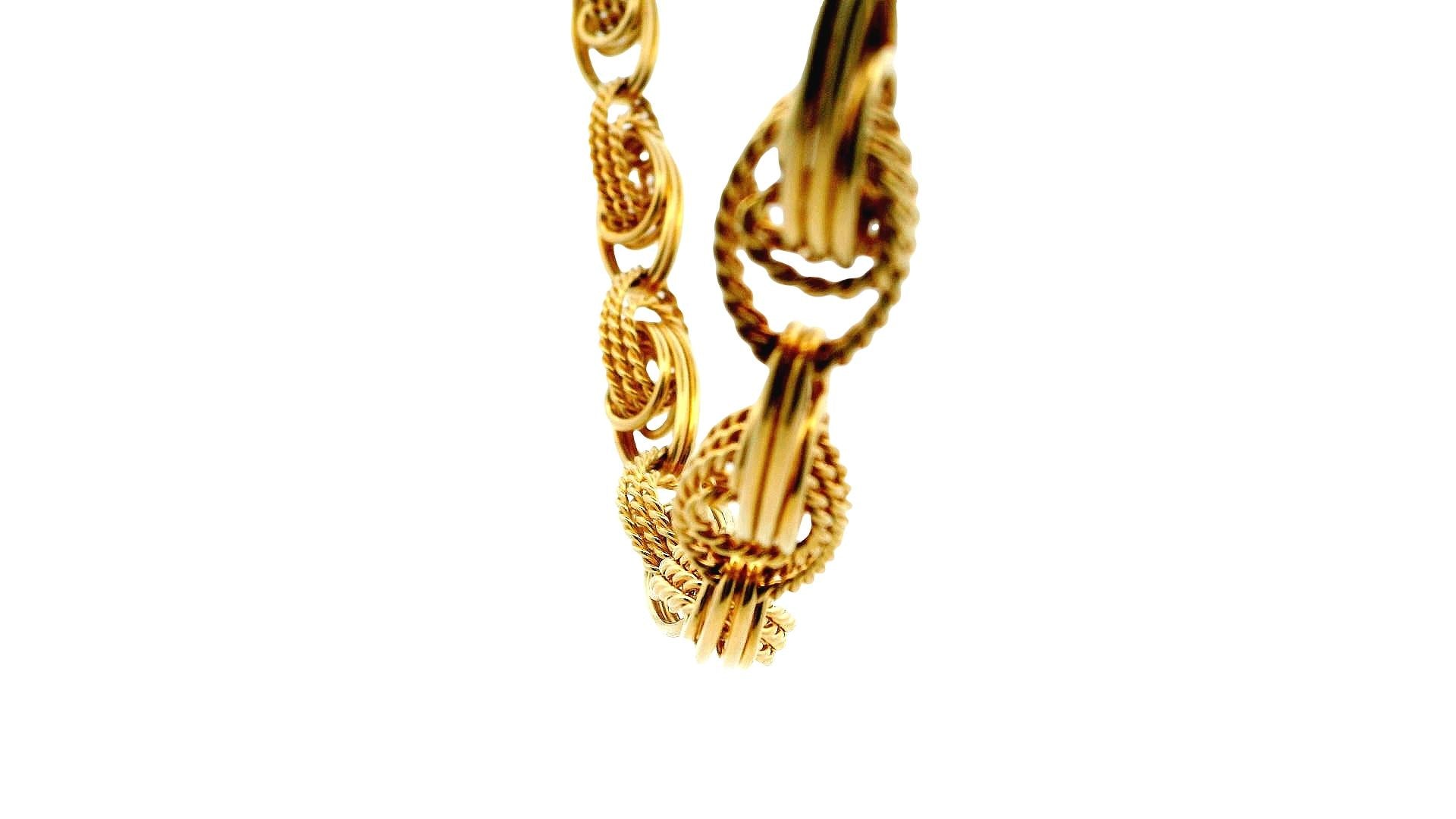 Vintage Estate 14K Yellow Gold Wide Twisted Link Necklace - 26 inches