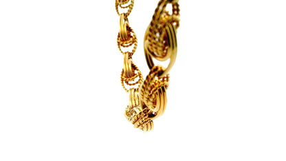 Vintage Estate 14K Yellow Gold Wide Twisted Link Necklace - 26 inches
