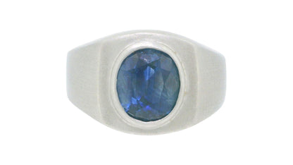 Platinum Center Sapphire Set Ring W/GIA Certificate