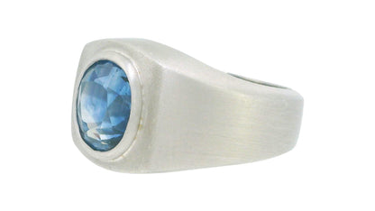 Platinum Center Sapphire Set Ring W/GIA Certificate