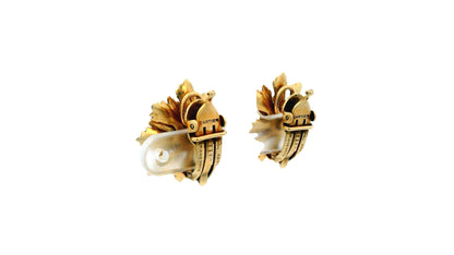 Cartier 14K Yellow Gold Flower Clip-On Earrings