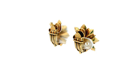 Cartier 14K Yellow Gold Flower Clip-On Earrings