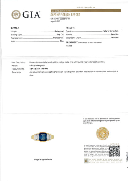 18k Yellow Gold W/Sapphire & Diamonds Ring