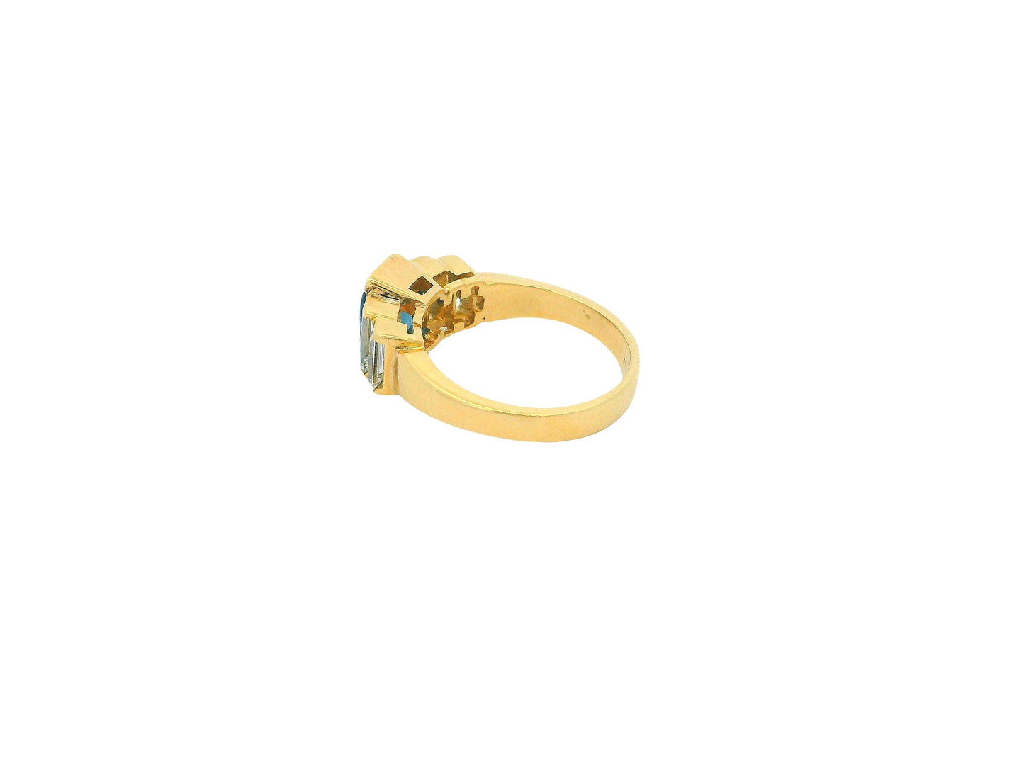 18k Yellow Gold W/Sapphire & Diamonds Ring