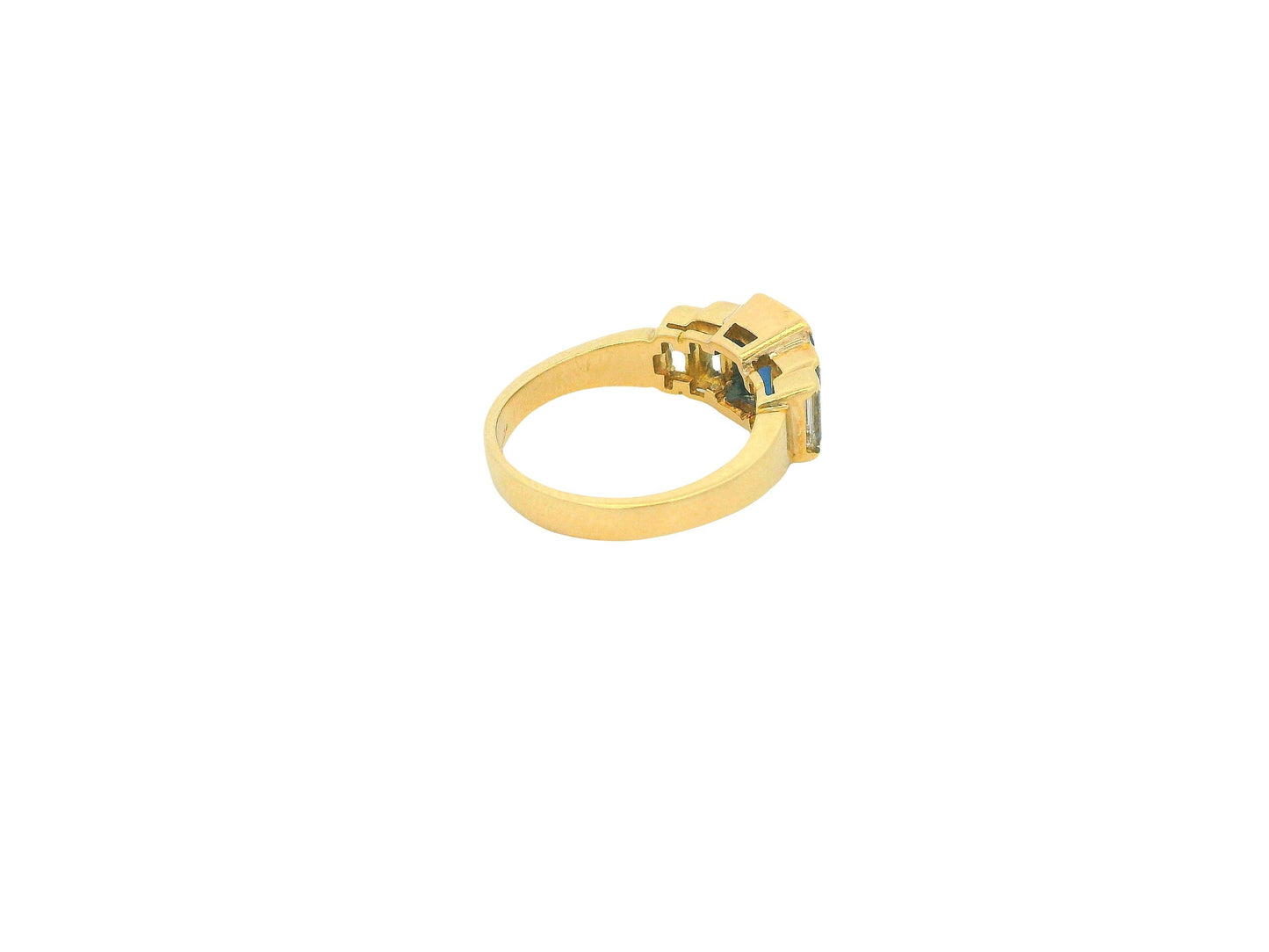 18k Yellow Gold W/Sapphire & Diamonds Ring