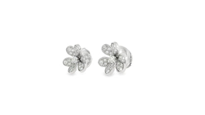 Van Cleef & Arpels 18K White Gold Diamond Frivole Earrings