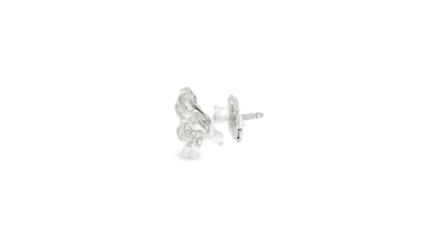Van Cleef & Arpels 18K White Gold Diamond Frivole Earrings