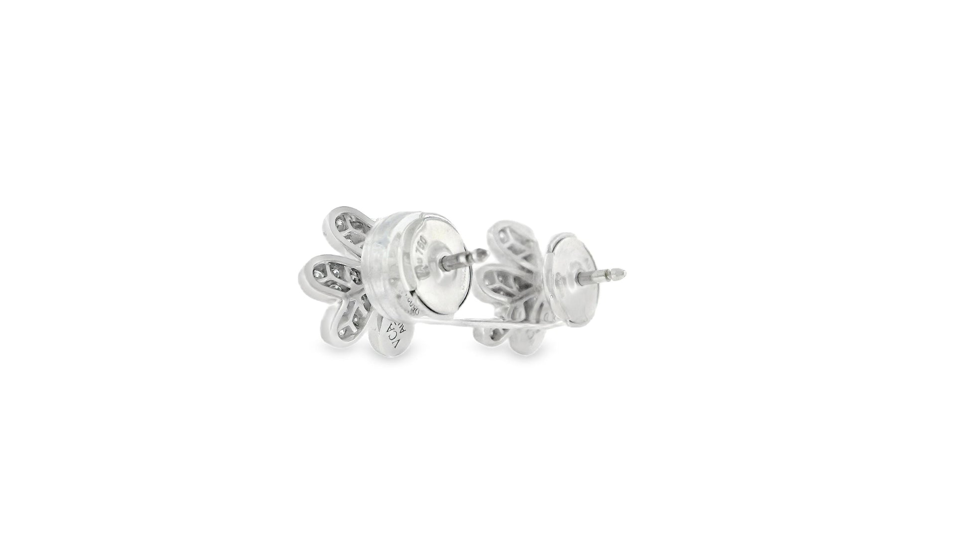 Van Cleef & Arpels 18K White Gold Diamond Frivole Earrings