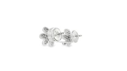 Van Cleef & Arpels 18K White Gold Diamond Frivole Earrings