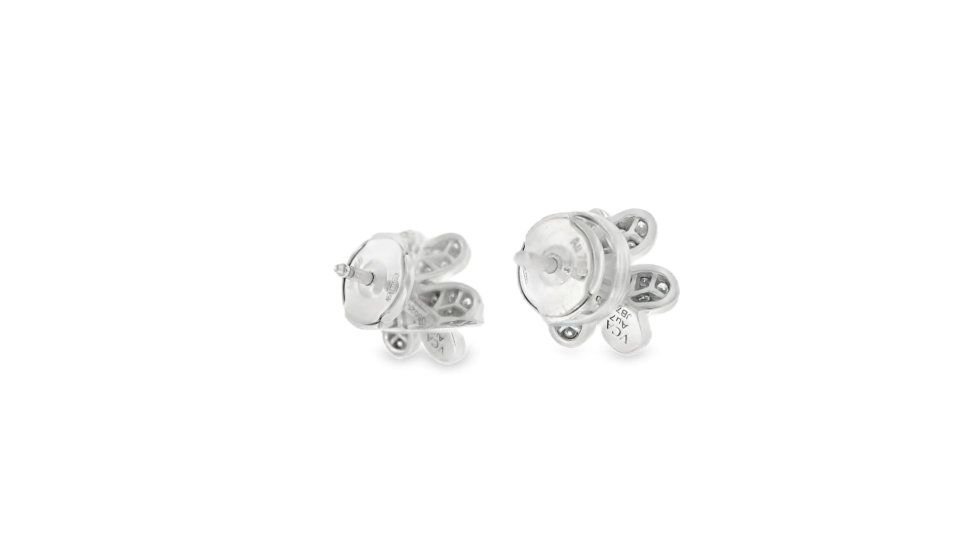 Van Cleef & Arpels 18K White Gold Diamond Frivole Earrings