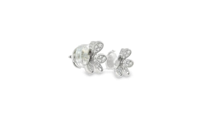 Van Cleef & Arpels 18K White Gold Diamond Frivole Earrings