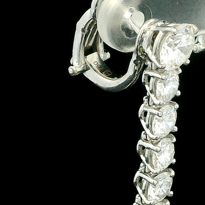 Mikimoto Elongated Pearl Drops Diamond Line 18K Gold Earrings