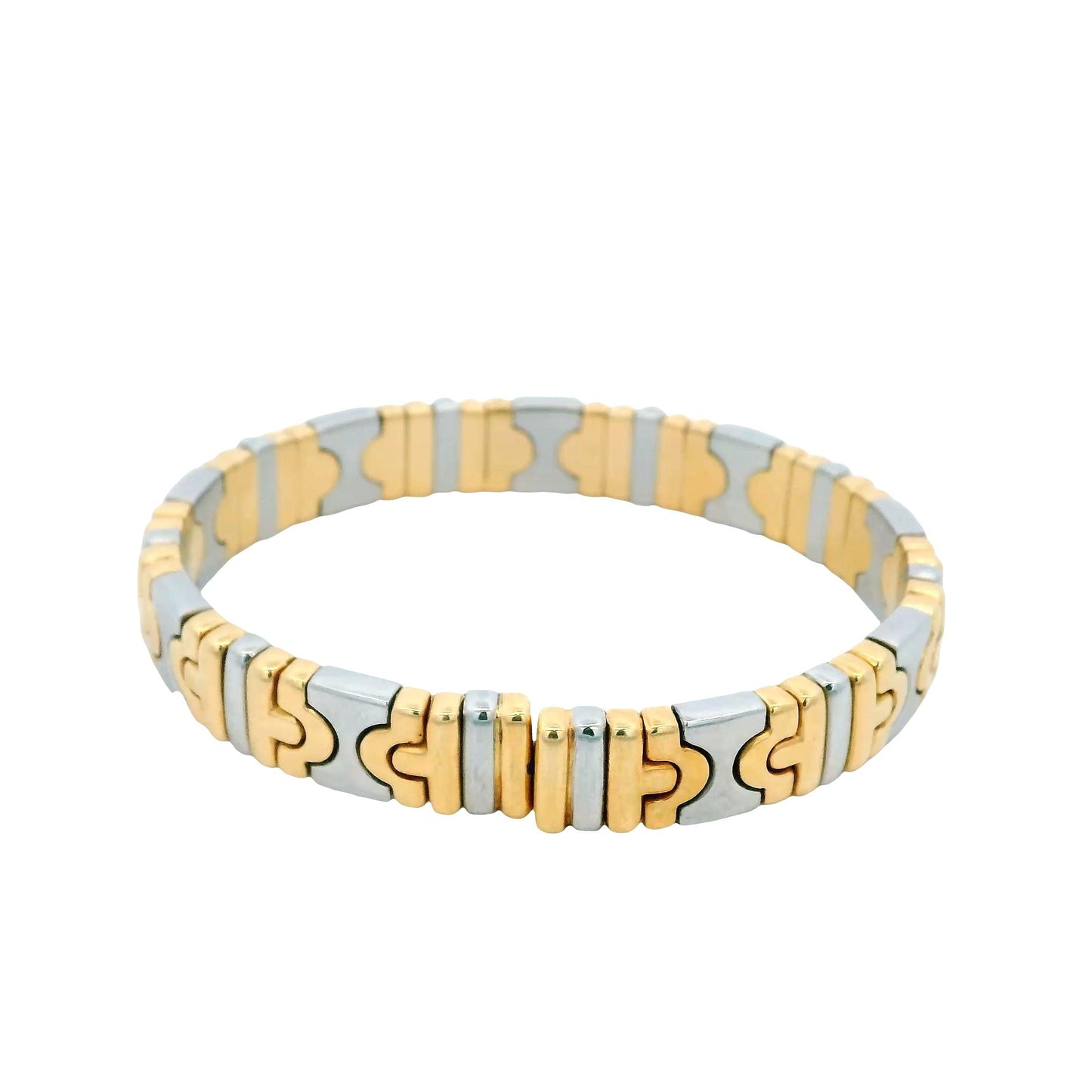 Bvlgari Parenthesis 18K yellow Gold & Stainless Steel Thin Cuff