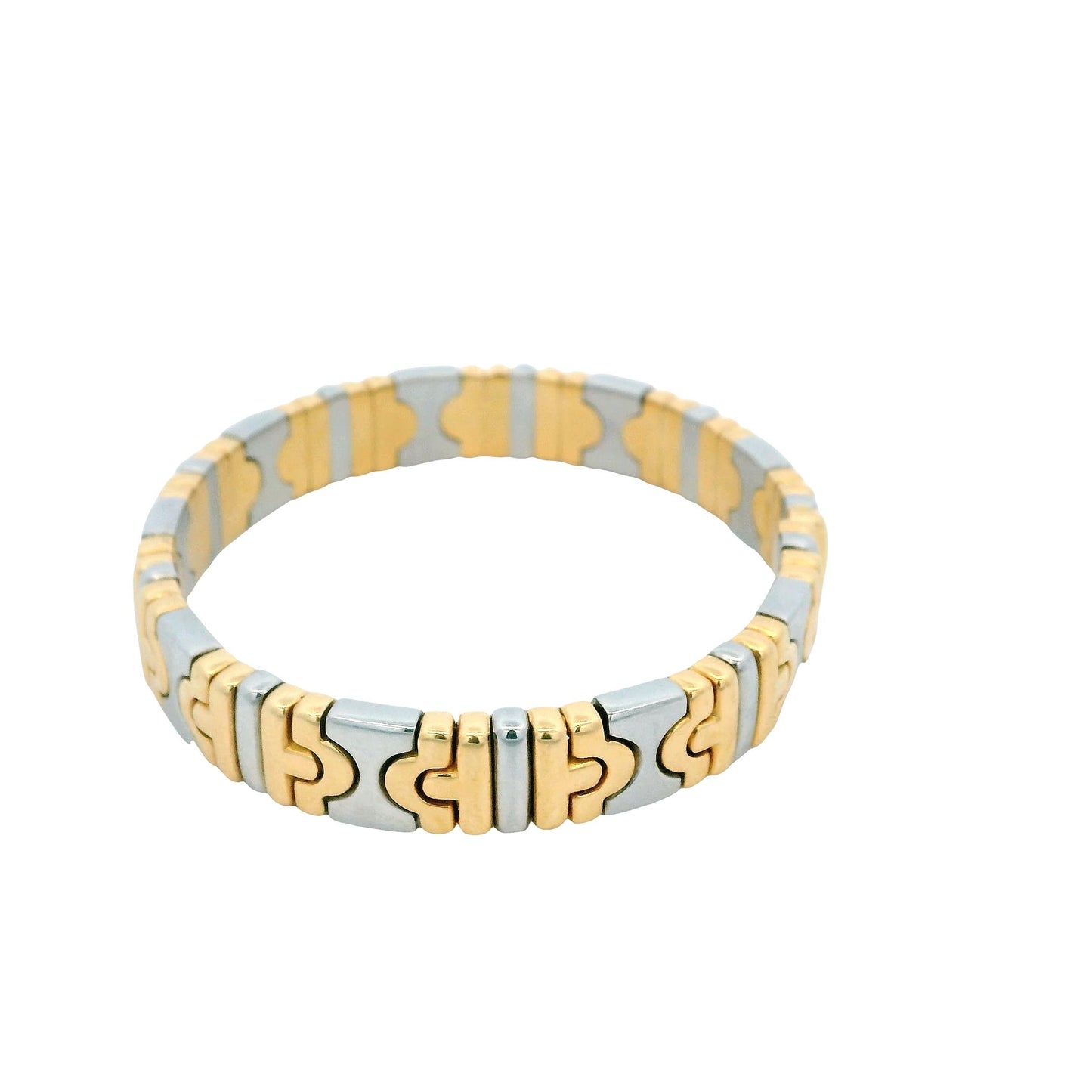 Bvlgari Parenthesis 18K yellow Gold & Stainless Steel Thin Cuff