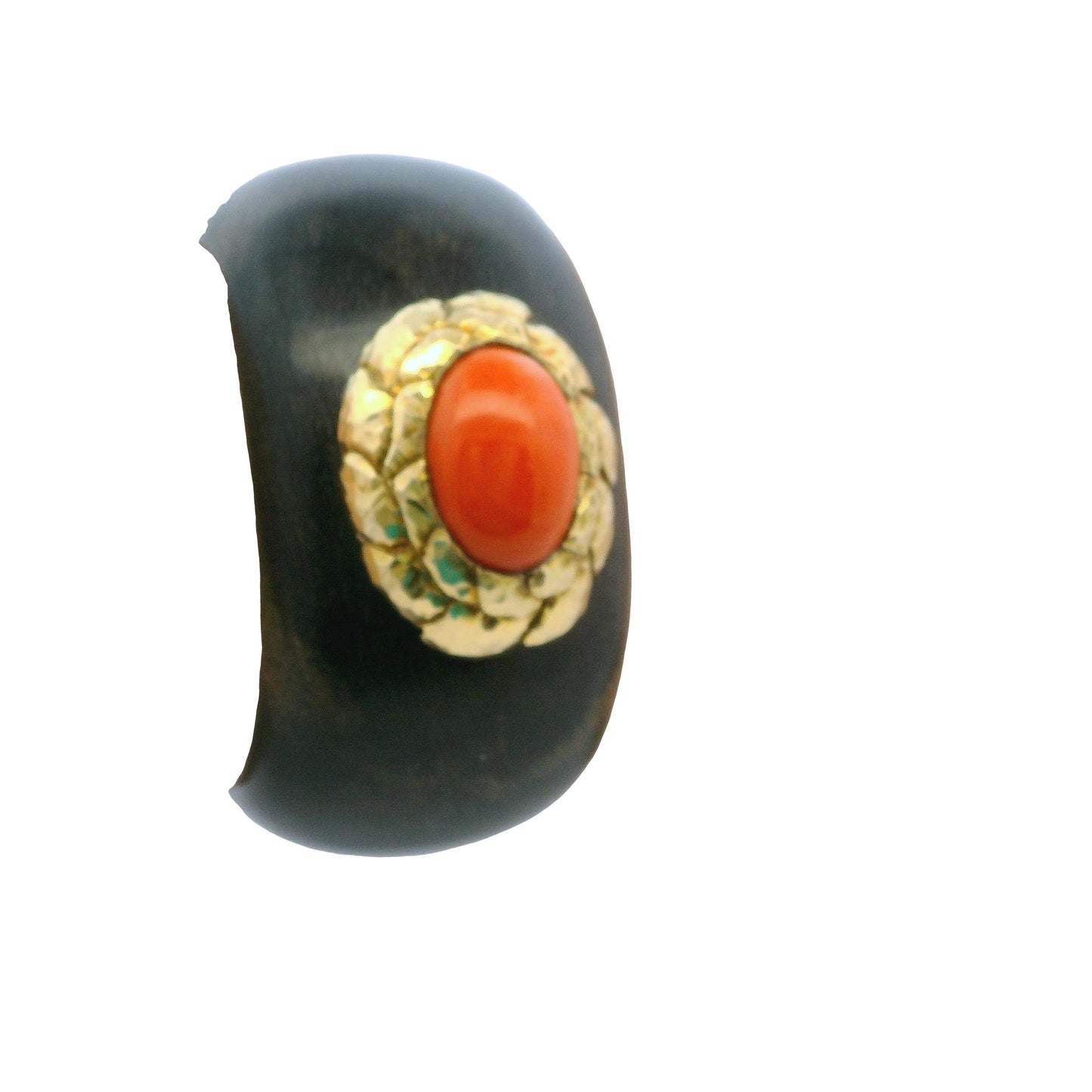David Webb 18K Yellow Gold Wood W/Cl Top