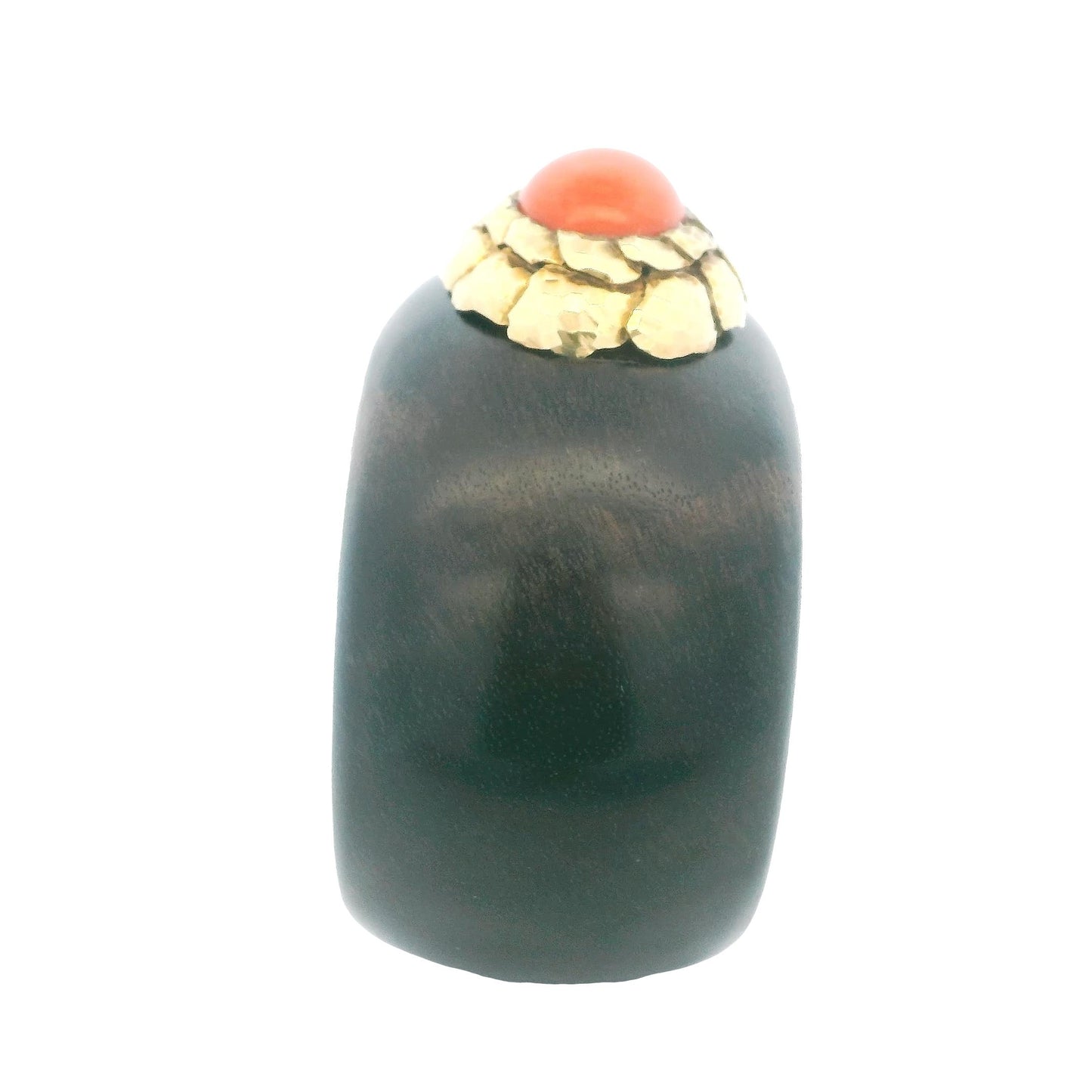 David Webb 18K Yellow Gold Wood W/Cl Top