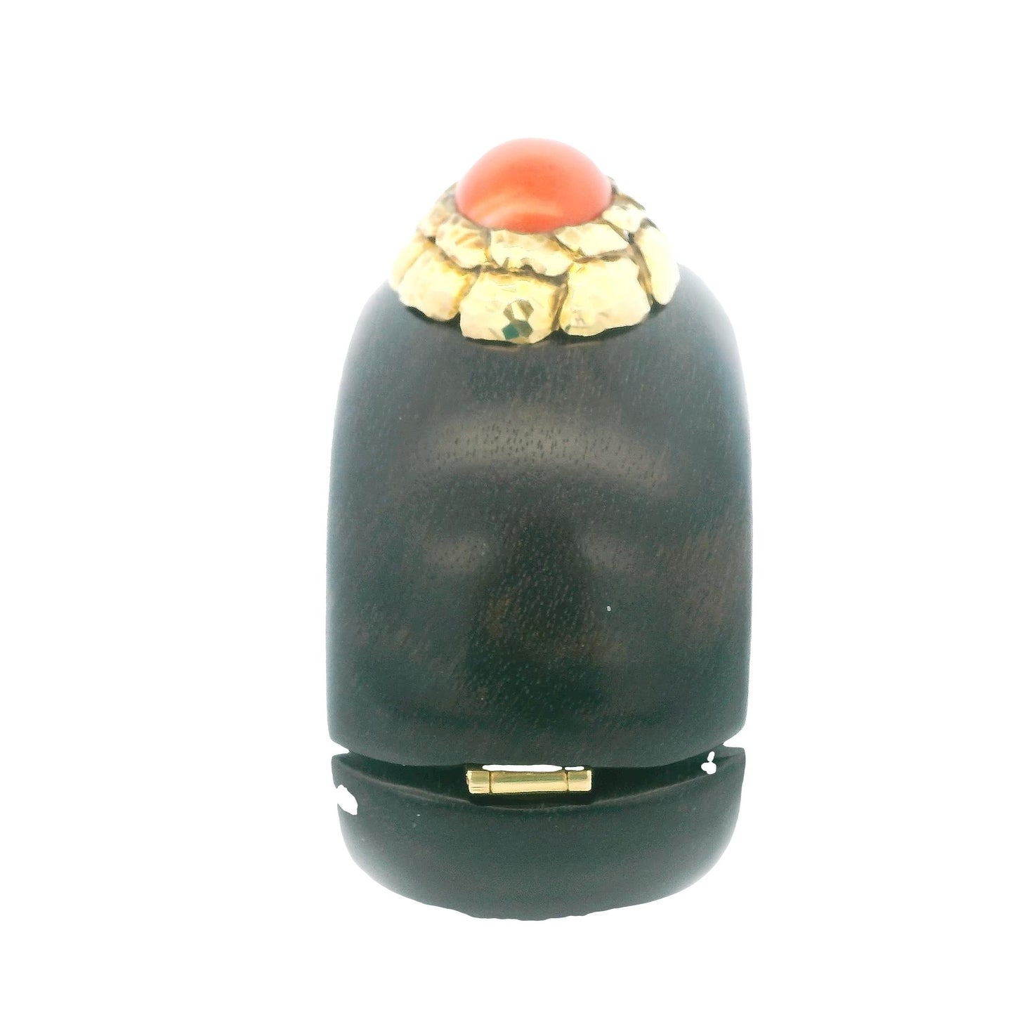 David Webb 18K Yellow Gold Wood W/Cl Top