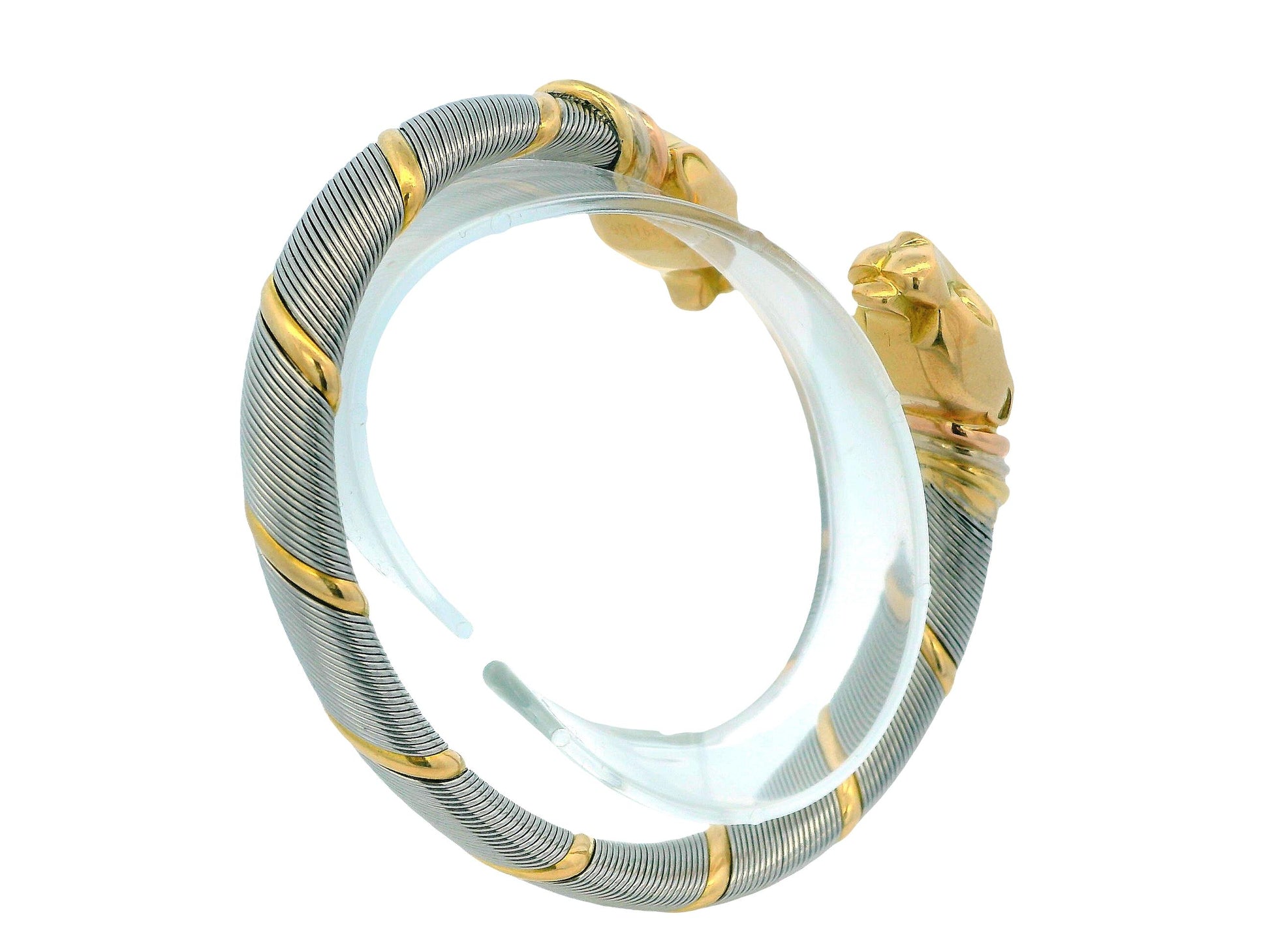 Cartier 18k Yellow Gold & Stainless Steel Panthere Collection Bangle Bracelet