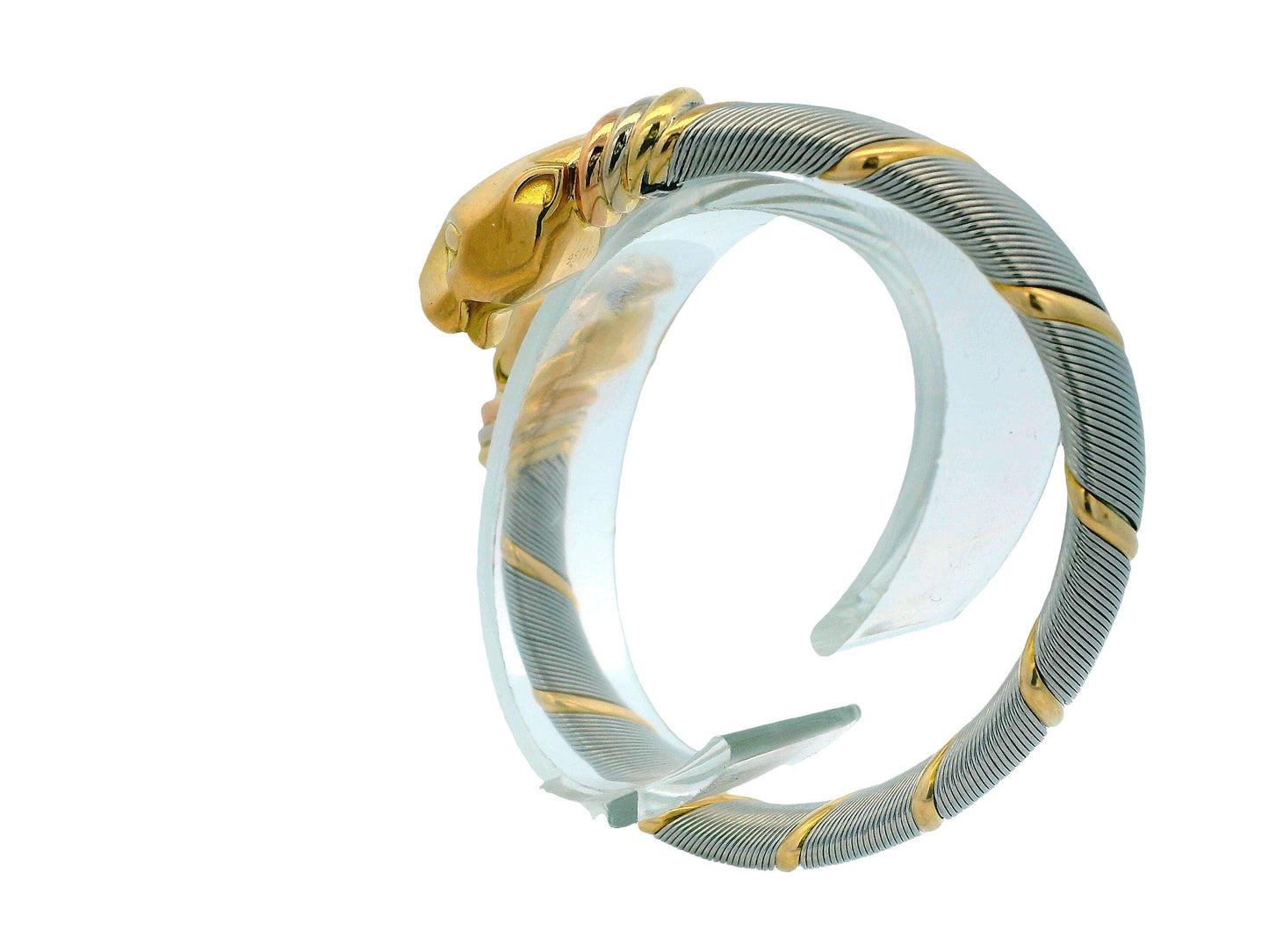 Cartier 18k Yellow Gold & Stainless Steel Panthere Collection Bangle Bracelet