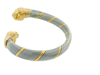 Cartier 18k Yellow Gold & Stainless Steel Panthere Collection Bangle Bracelet