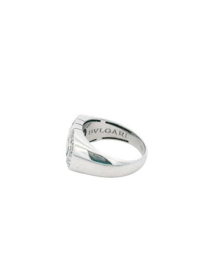 Bvlgari Parentesi Diamond 18k White Gold Ring Sz 7