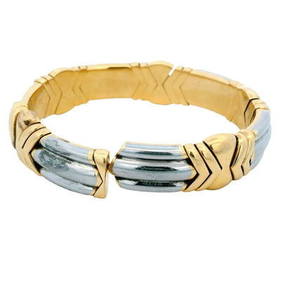 Bvlgari 18k Yellow Gold & Steel Arrows Cuff