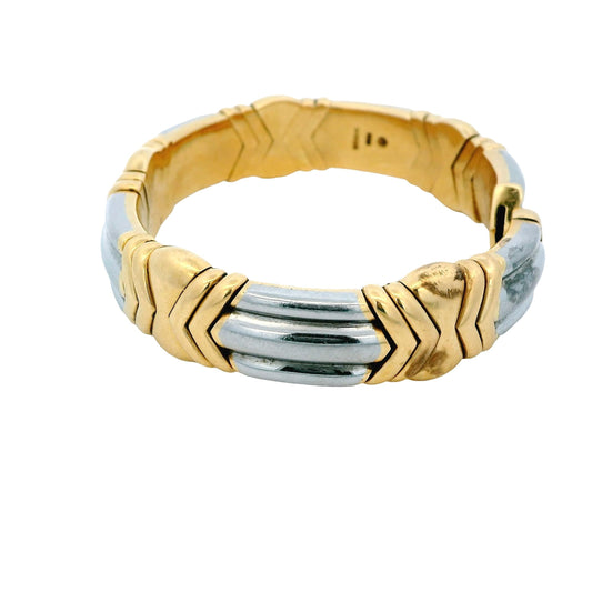Bvlgari 18k Yellow Gold & Steel Arrows Cuff