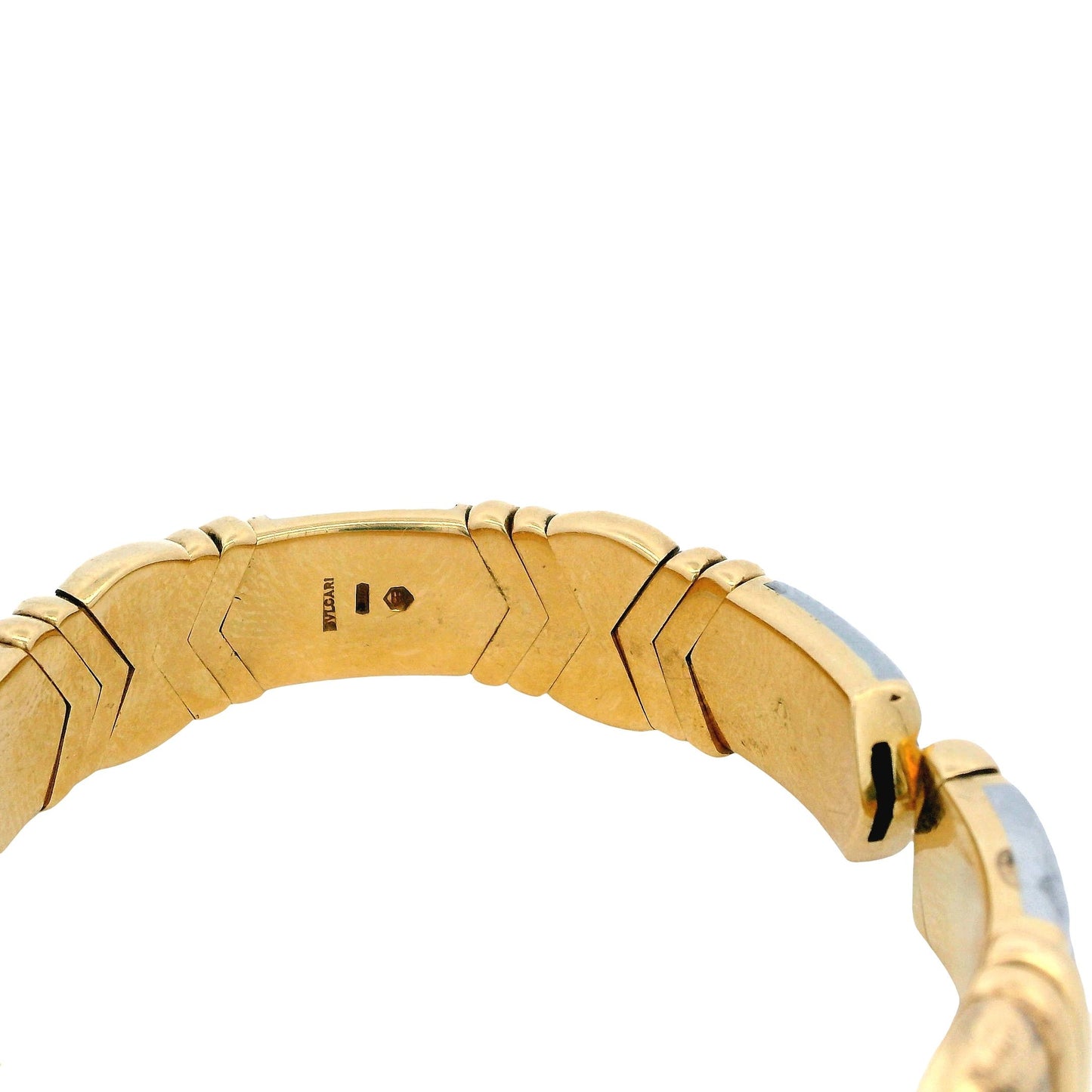 Bvlgari 18k Yellow Gold & Steel Arrows Cuff