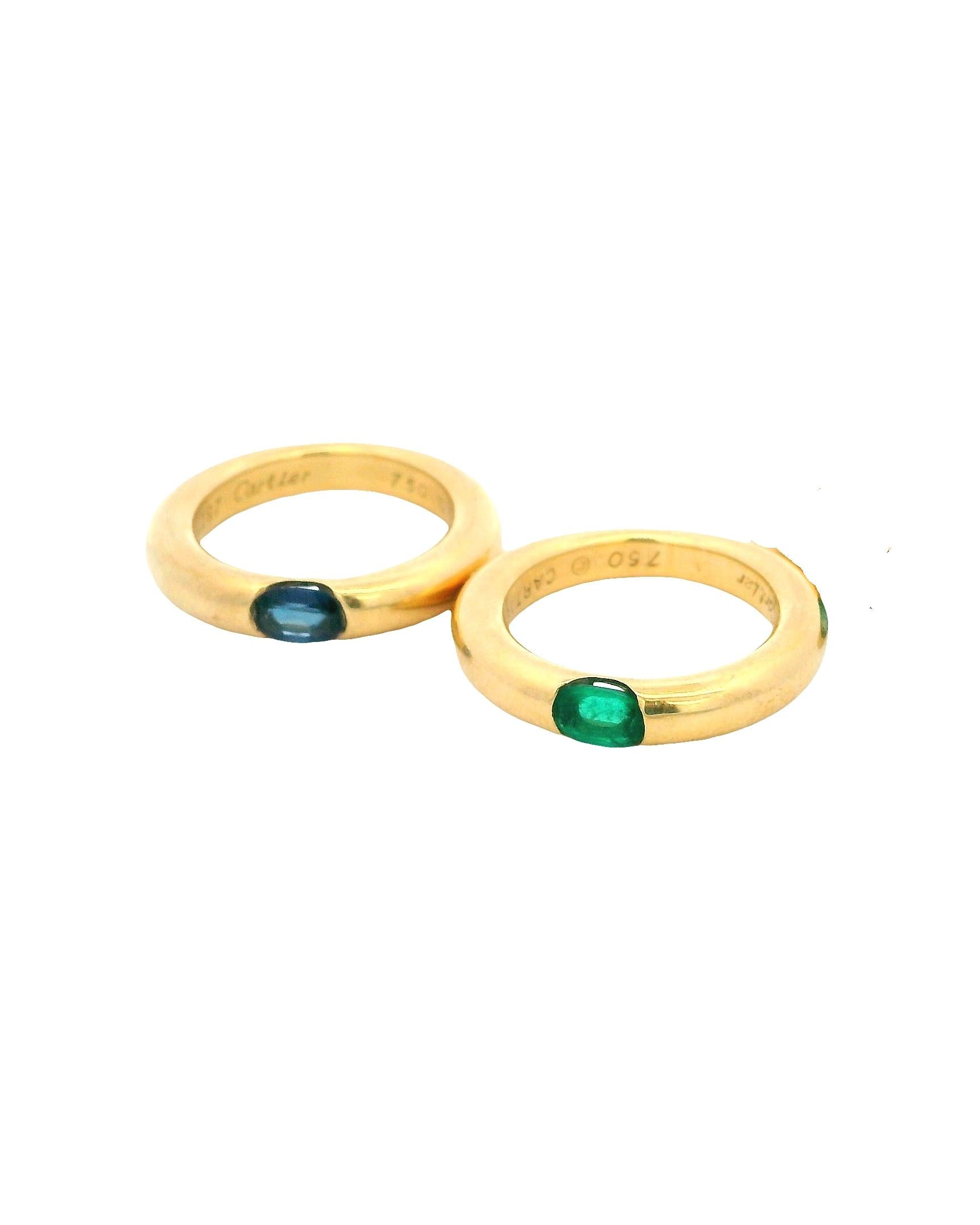 Cartier stacking rings Oval Emerald & Oval Sapphire