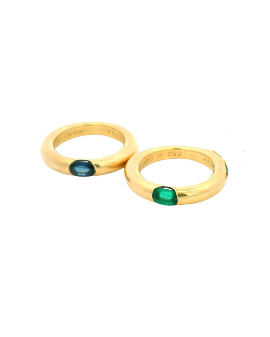 Cartier stacking rings Oval Emerald & Oval Sapphire