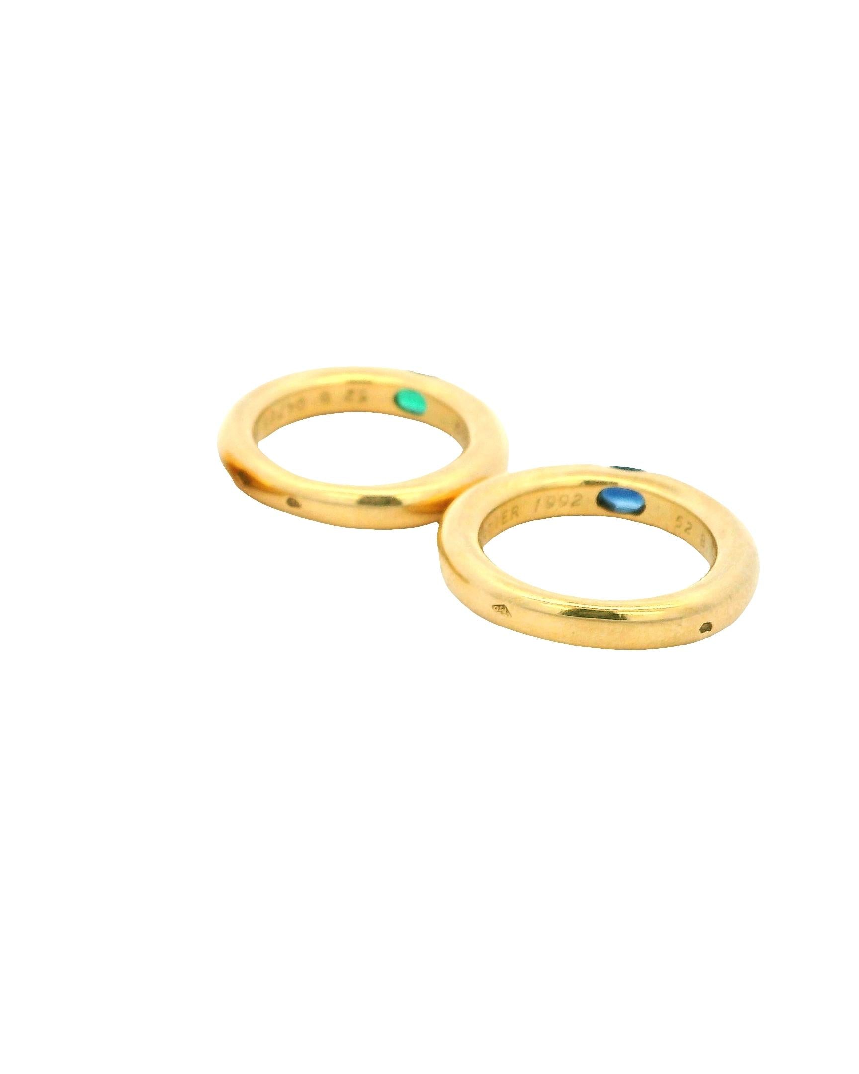 Cartier stacking rings Oval Emerald & Oval Sapphire