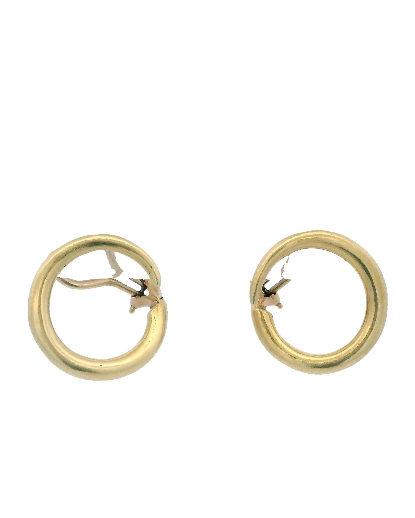 Cartier A Cipullo Hoops 18k Yellow Gold Earrings