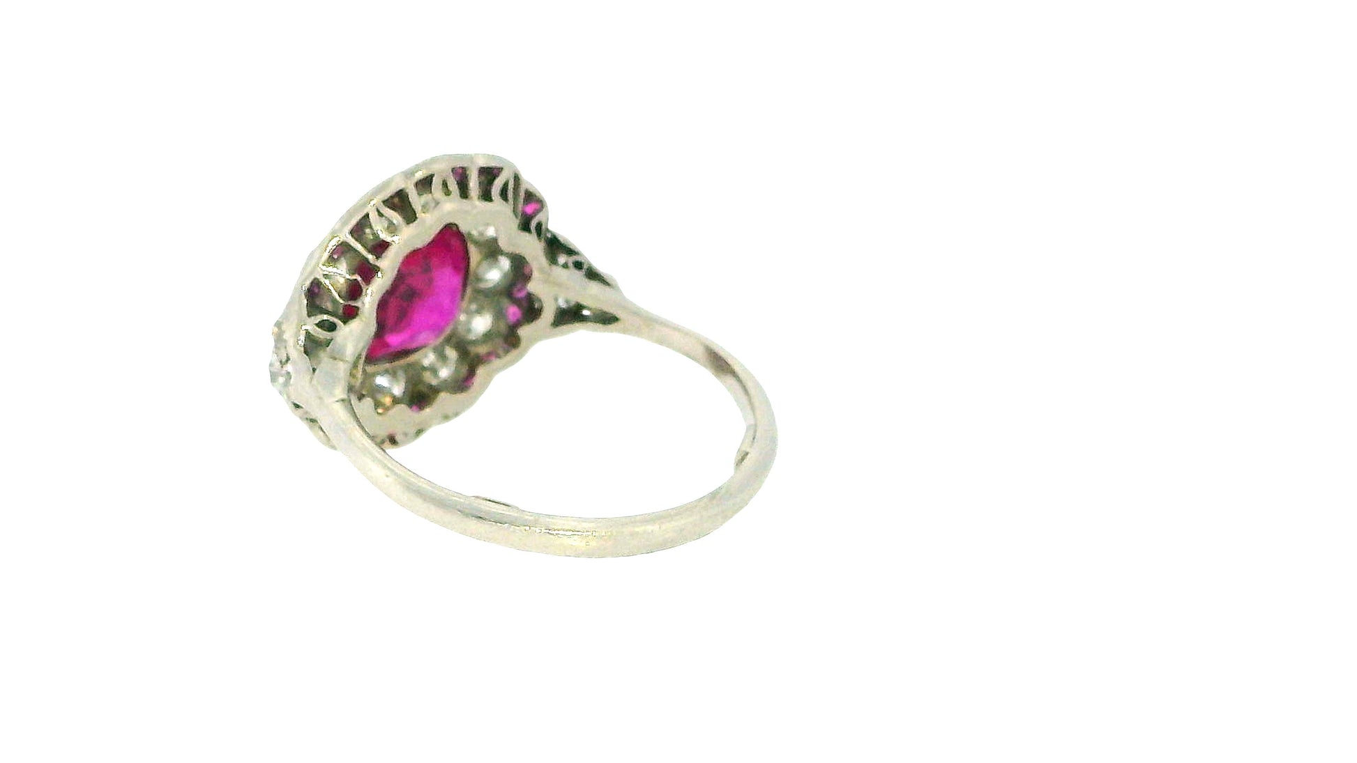 Art-Deco Platinum Burma Ruby Ring & Diamonds GIA Certified