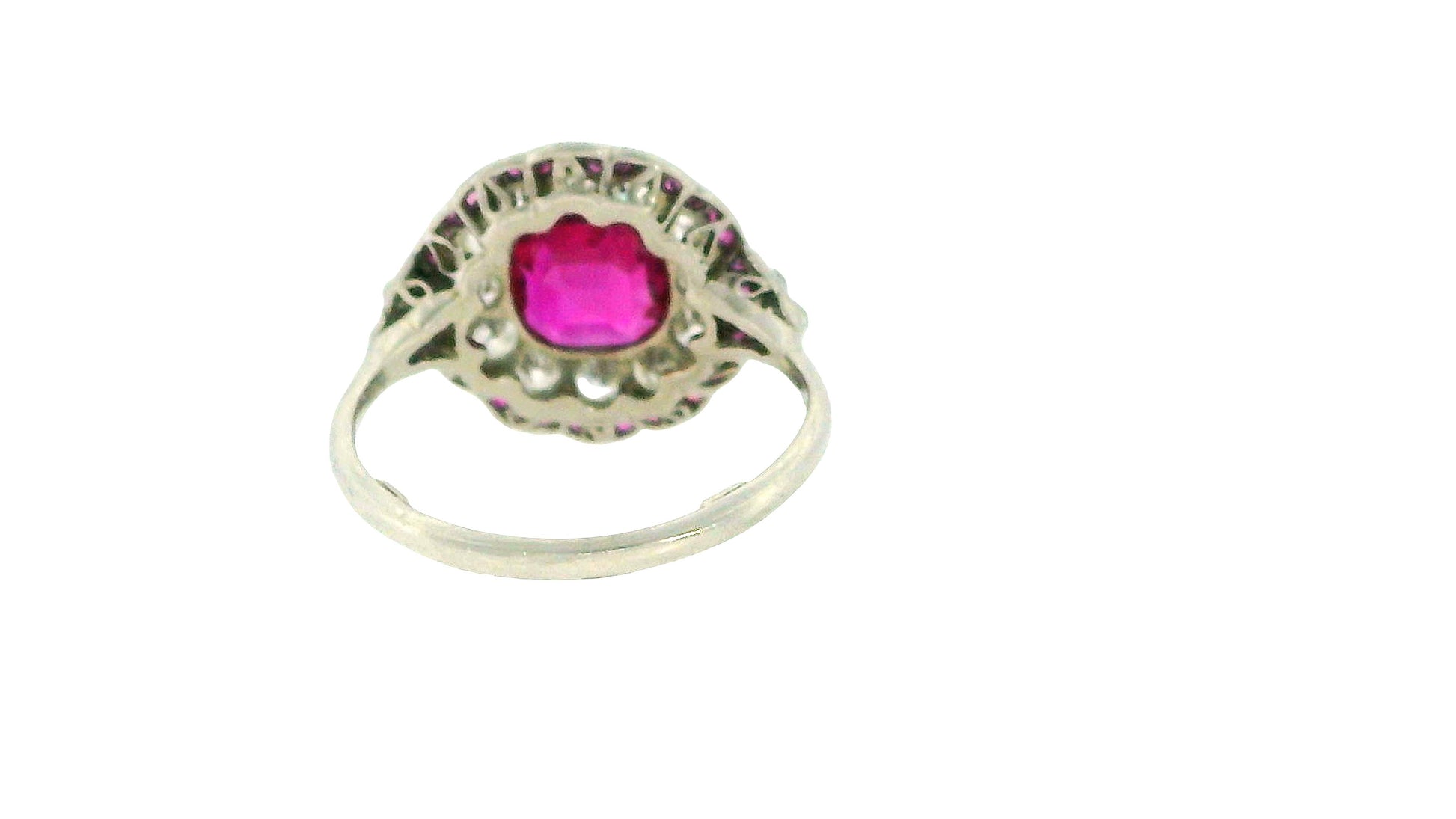 Art-Deco Platinum Burma Ruby Ring & Diamonds GIA Certified