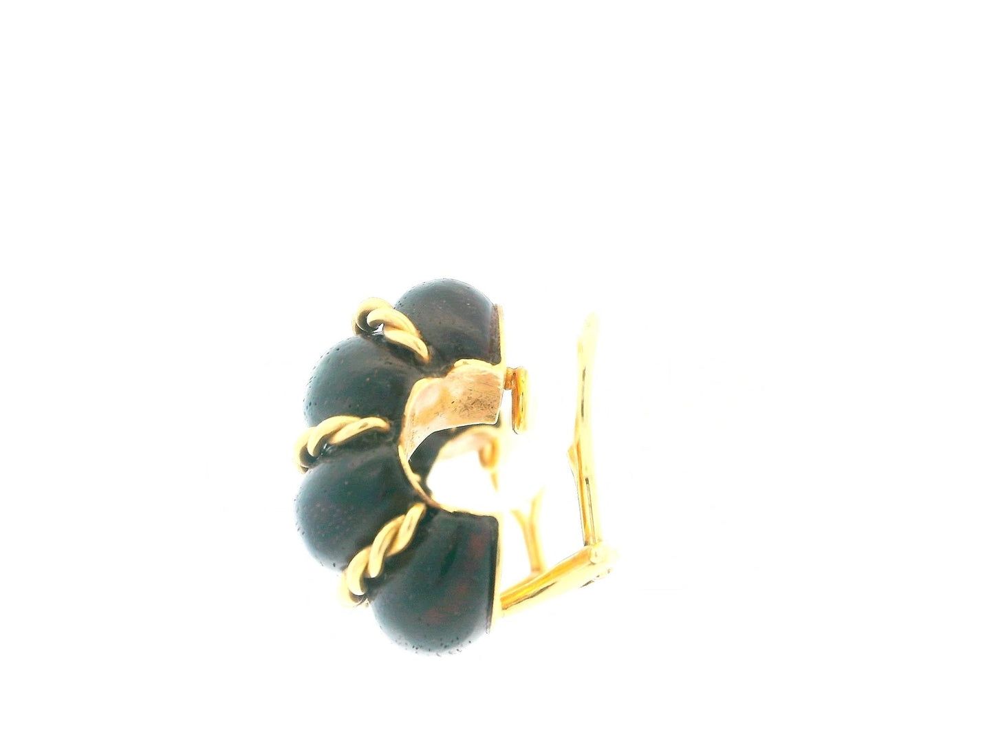 SEAMAN SCHEPPS 18K Gold and Wood 'Shrimp' Earrings