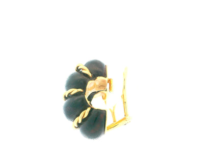 SEAMAN SCHEPPS 18K Gold and Wood 'Shrimp' Earrings