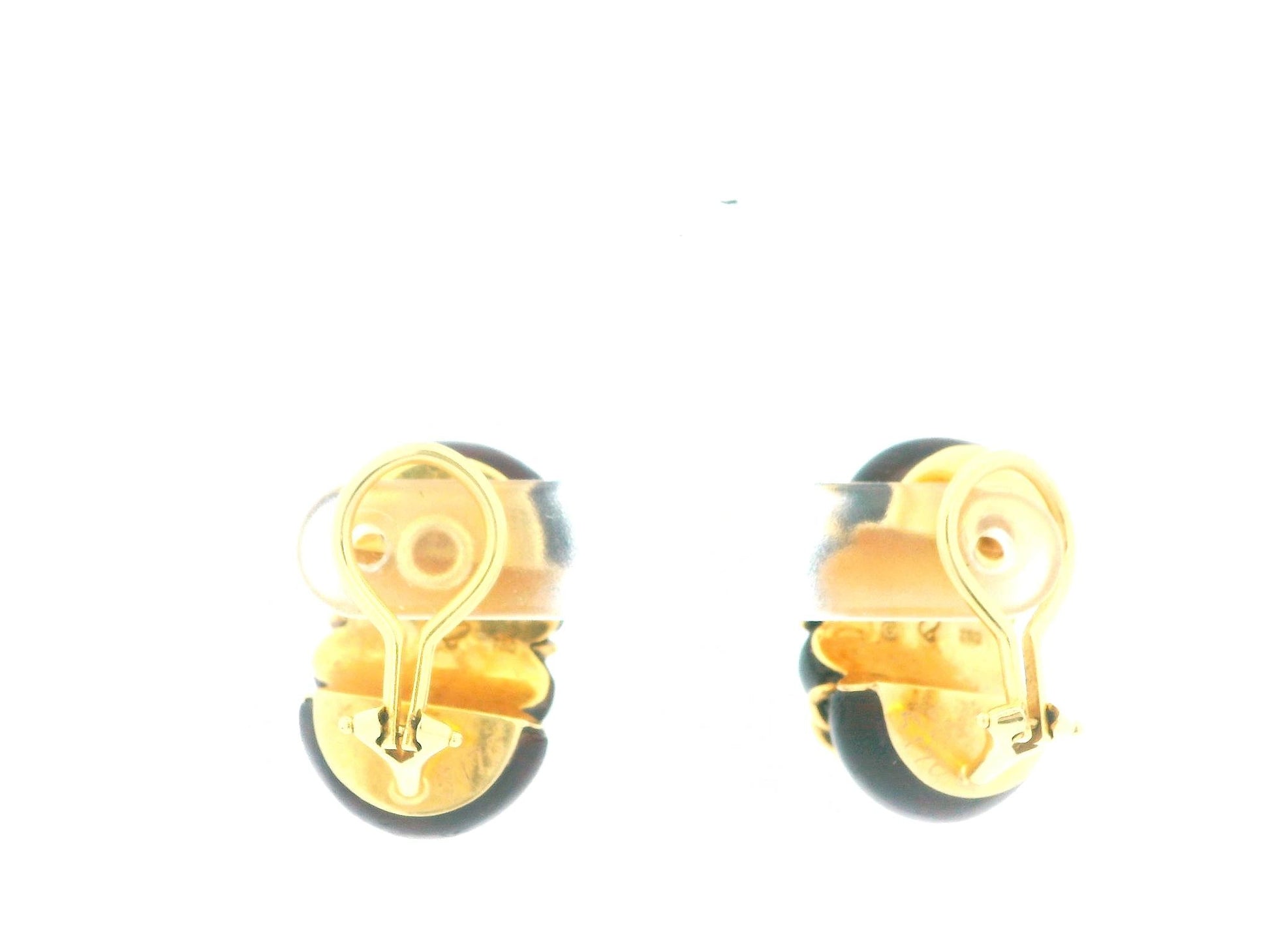 SEAMAN SCHEPPS 18K Gold and Wood 'Shrimp' Earrings