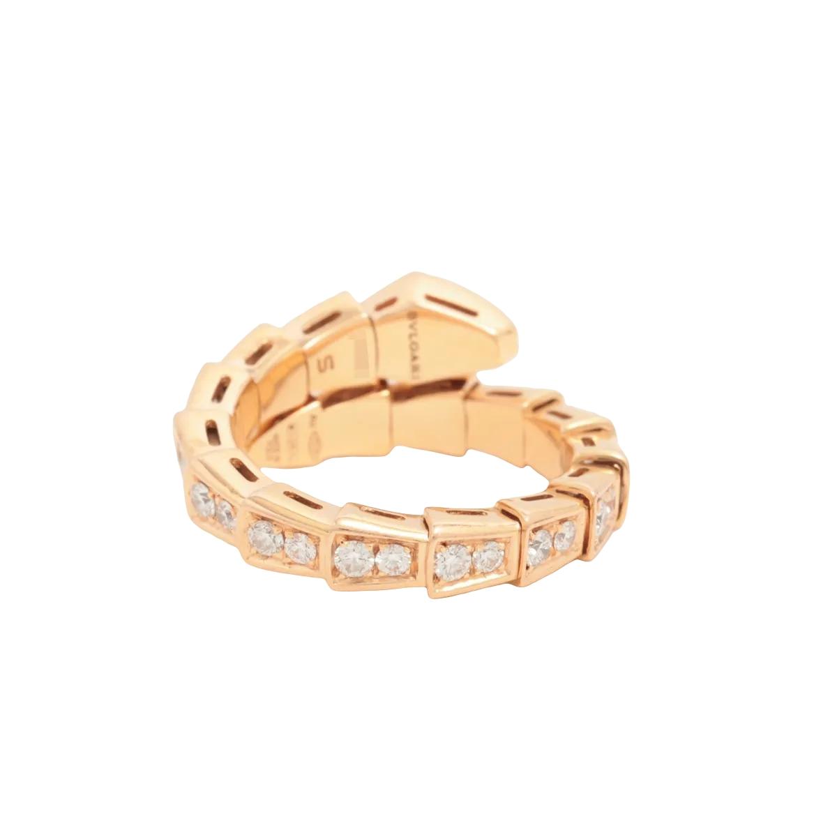 Bvlgari Serpenti Viper 355974 18k Rose Gold Pave Size-S Box & Card