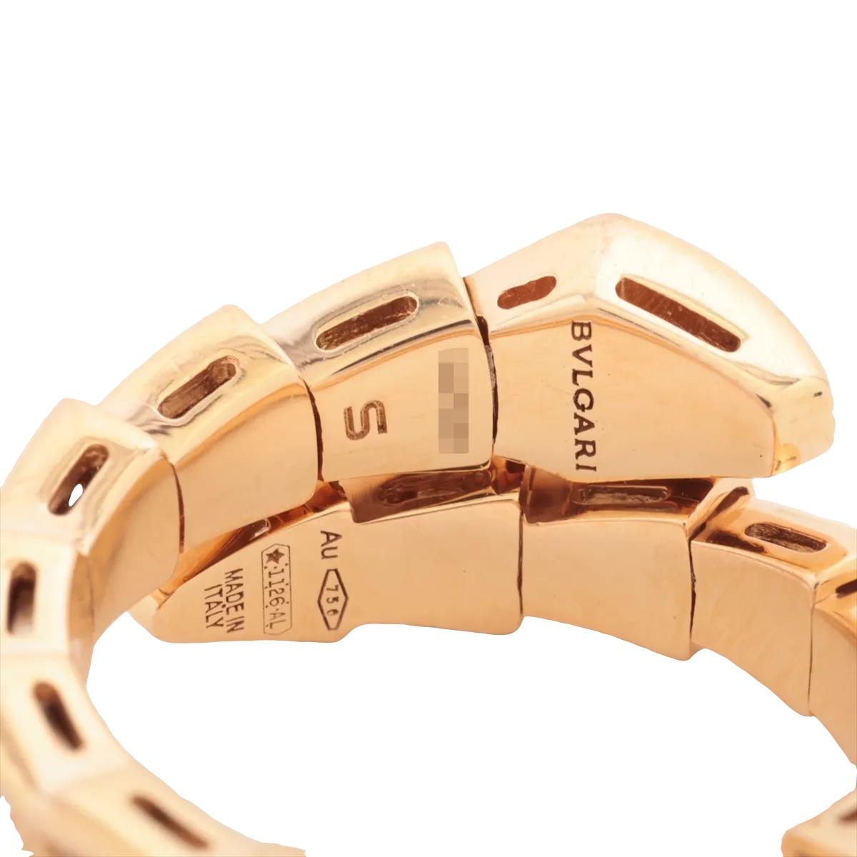 Bvlgari Serpenti Viper 355974 18k Rose Gold Pave Size-S Box & Card