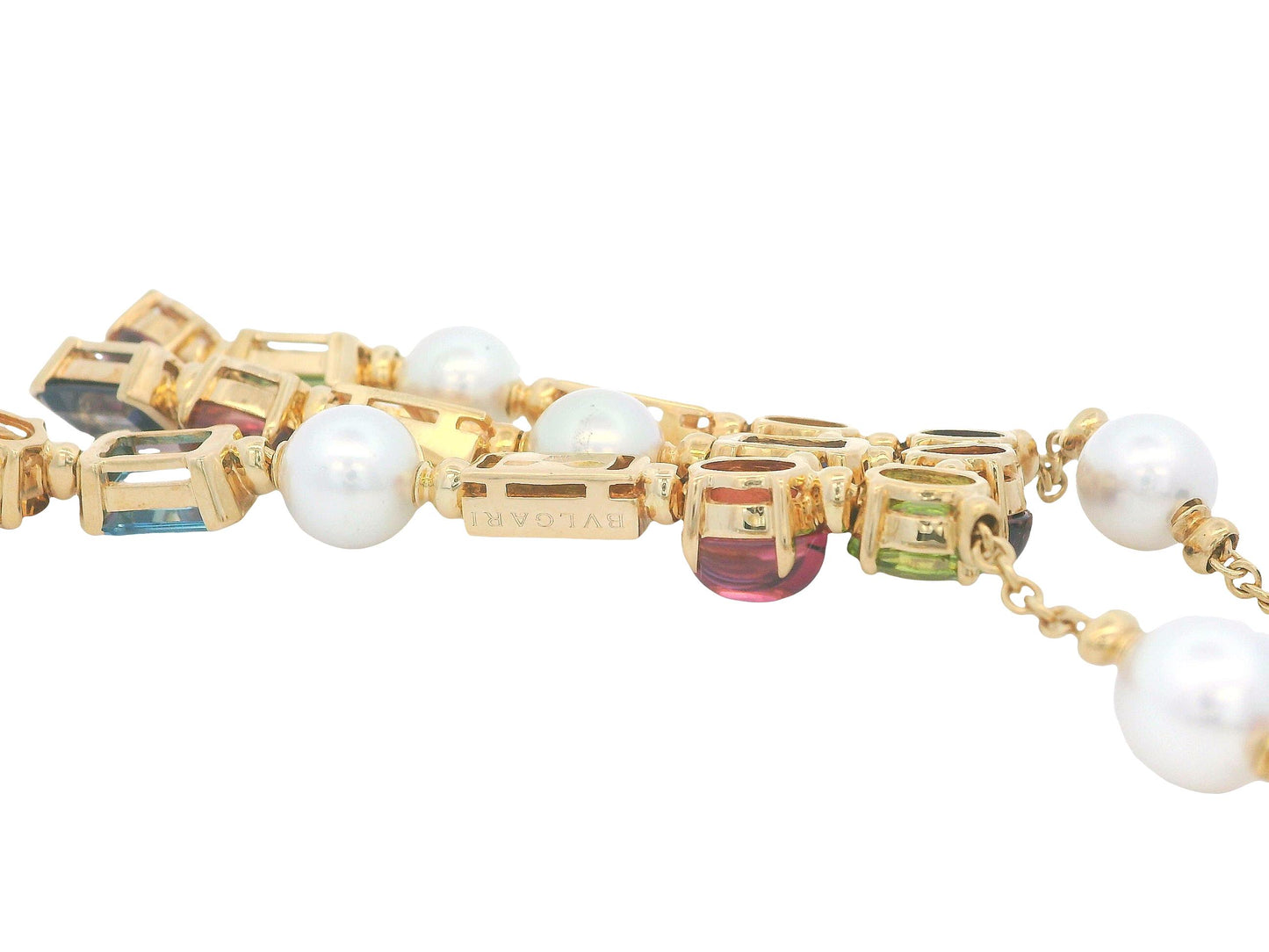 Bulgari Allegra 18K Yellow Gold Multi Gemstone Drop Necklace