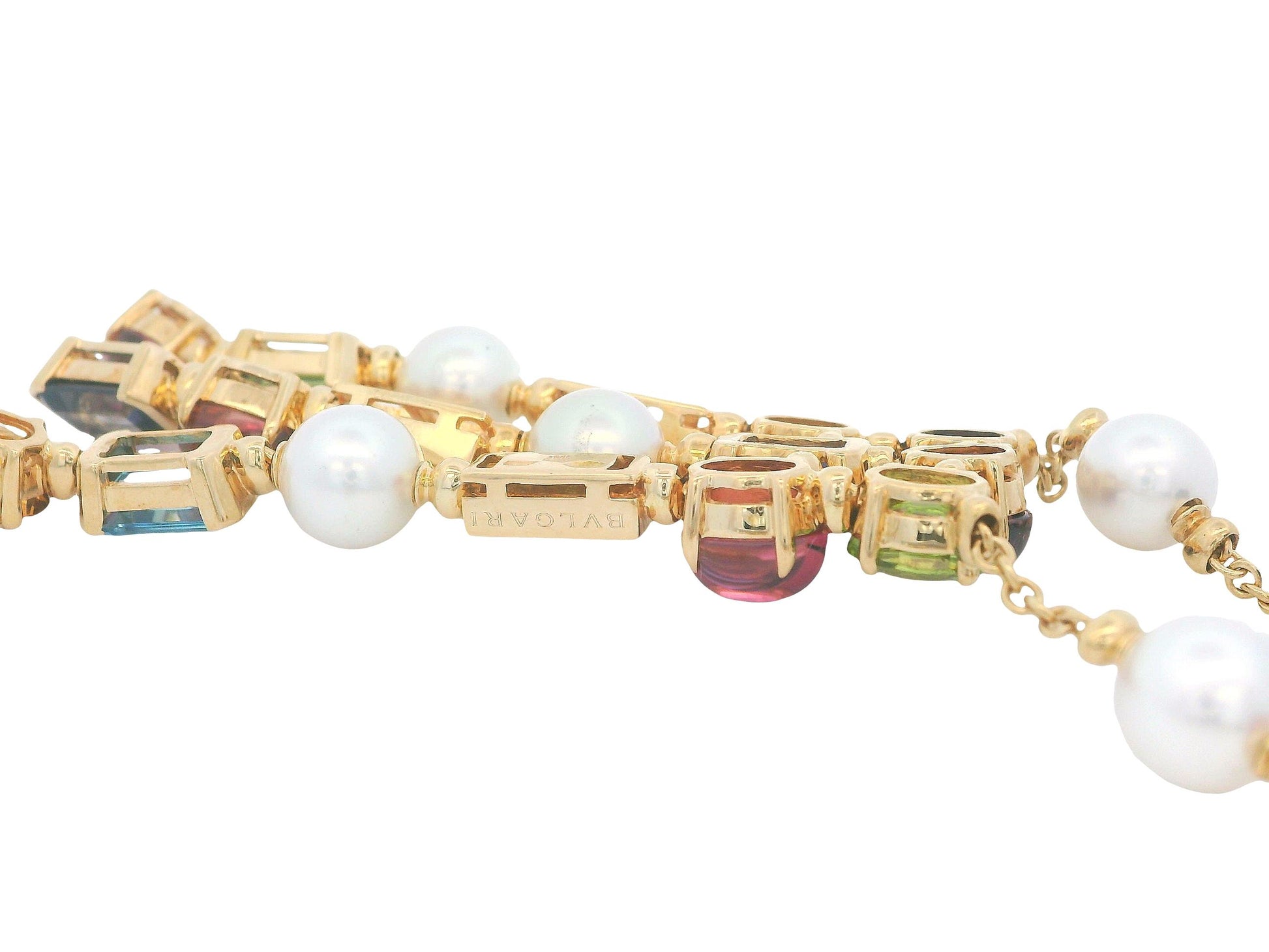 Bulgari Allegra 18K Yellow Gold Multi Gemstone Drop Necklace