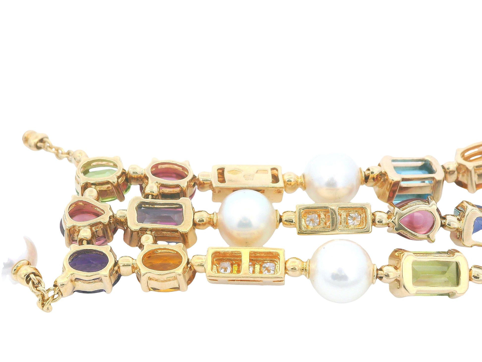 Bulgari Allegra 18K Yellow Gold Multi Gemstone Drop Necklace